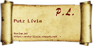 Putz Lívia névjegykártya